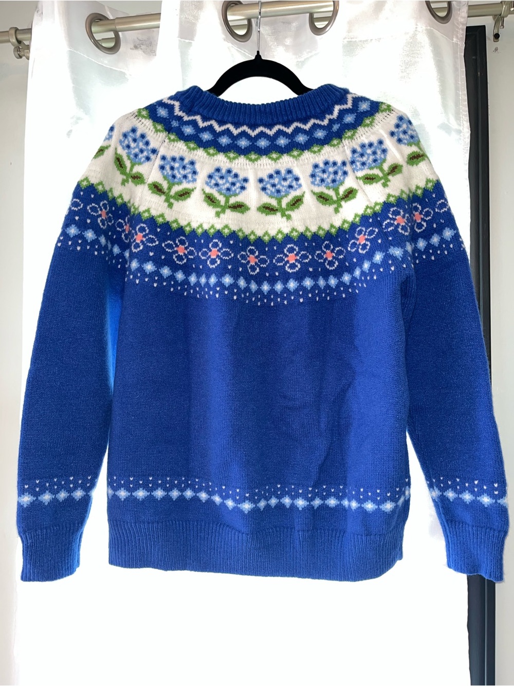 Blue Floral Yoke Sweater
